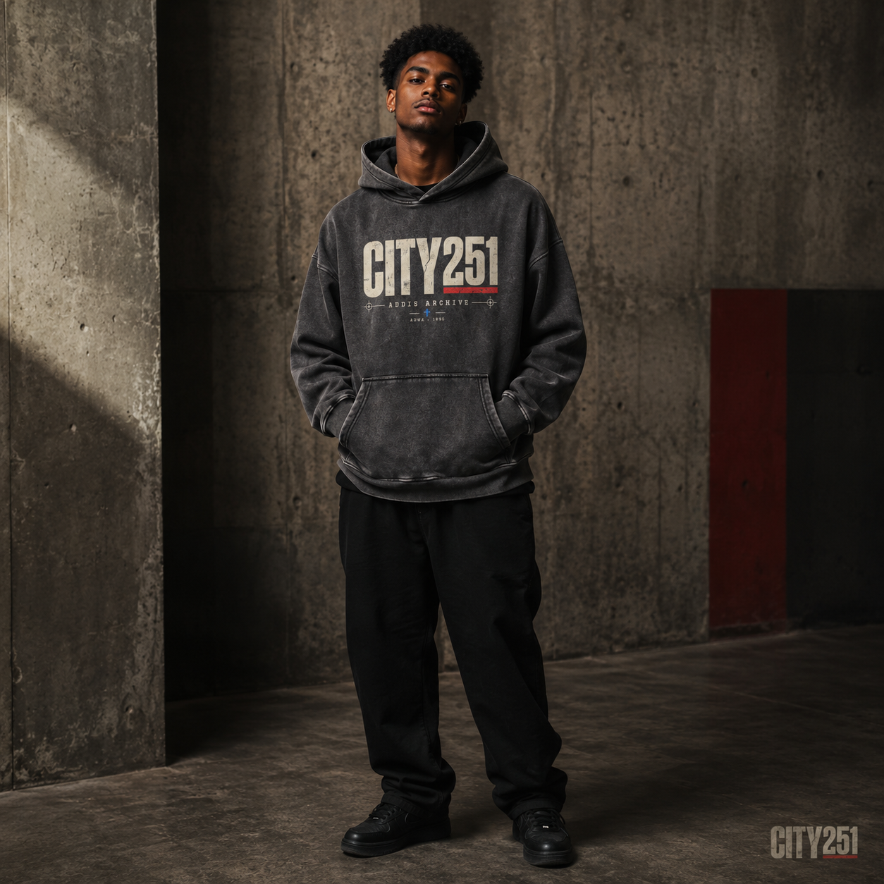 CITY251 Snow Wash Fleece Oversize Hoodie