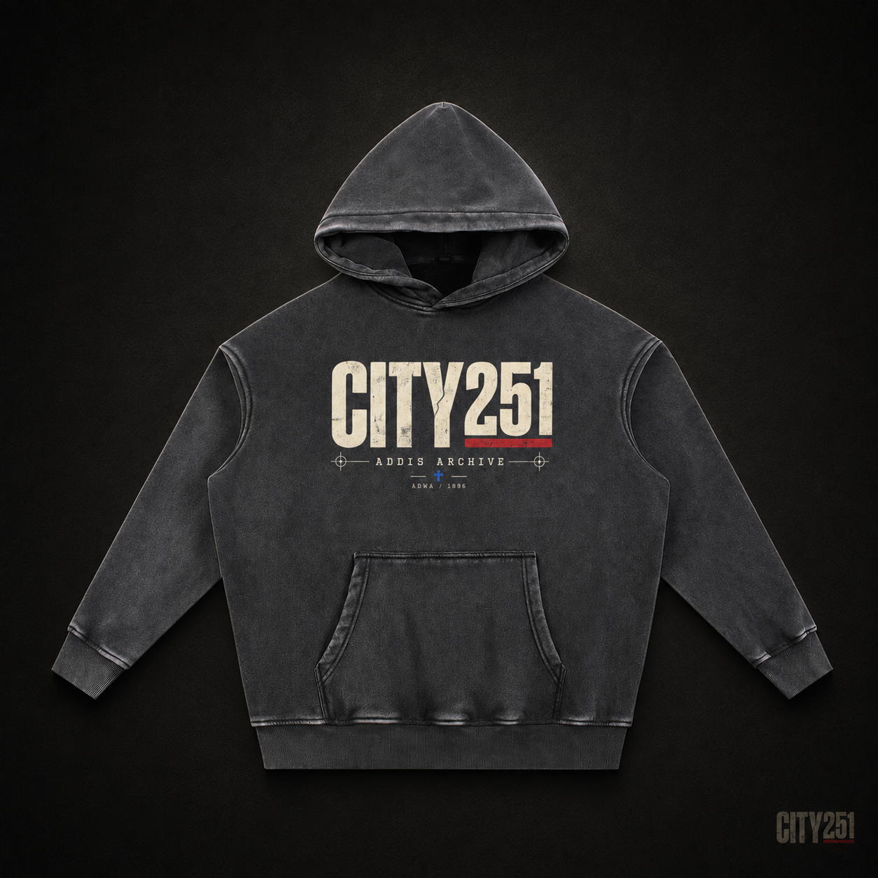 CITY251 Snow Wash Fleece Oversize Hoodie