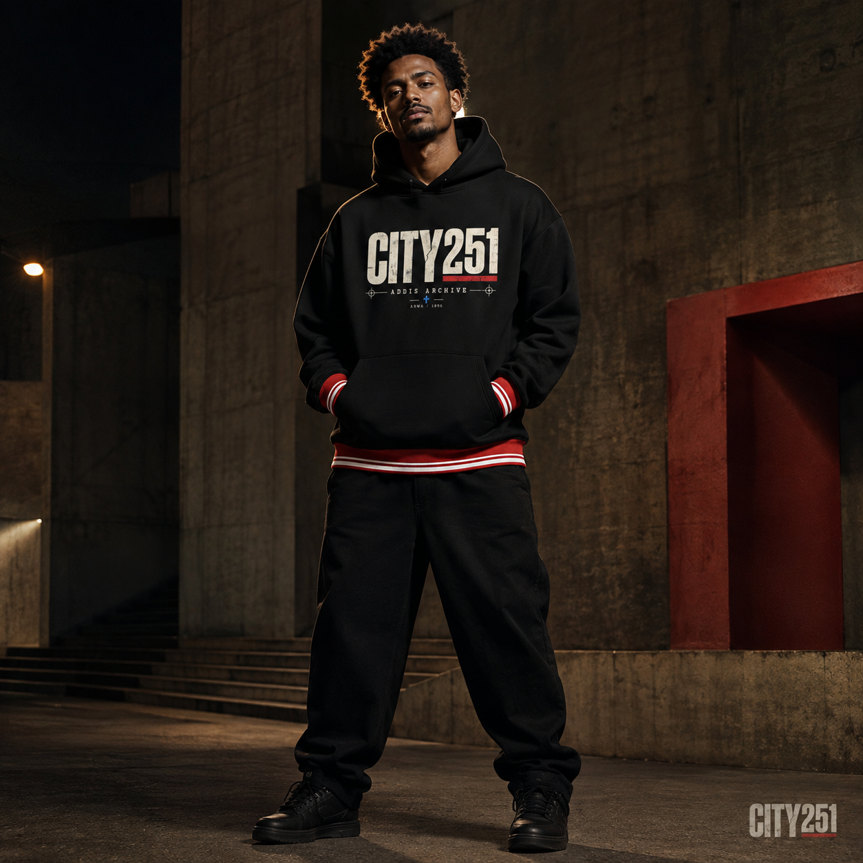 CITY251 Unisex Oversized Color Block Fleece Hoodie