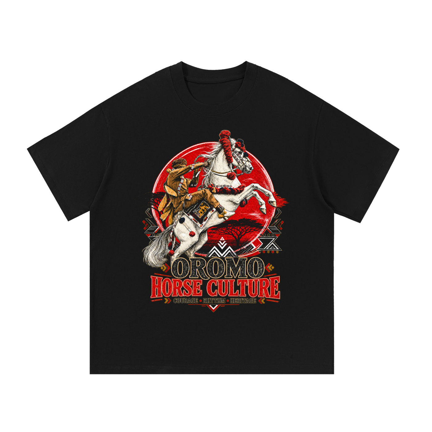 Oromo Horse Culture Essential Cotton T-Shirt